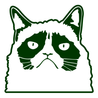 Grumpy Cat Decal (Dark Green)